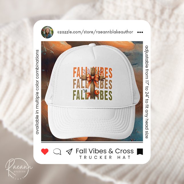 Fall Vibes and Cross Trucker Hat (Creator Uploaded)