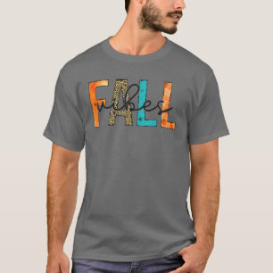 Fall Vibes Autumn Leopard Print Autumn Farm House T-Shirt