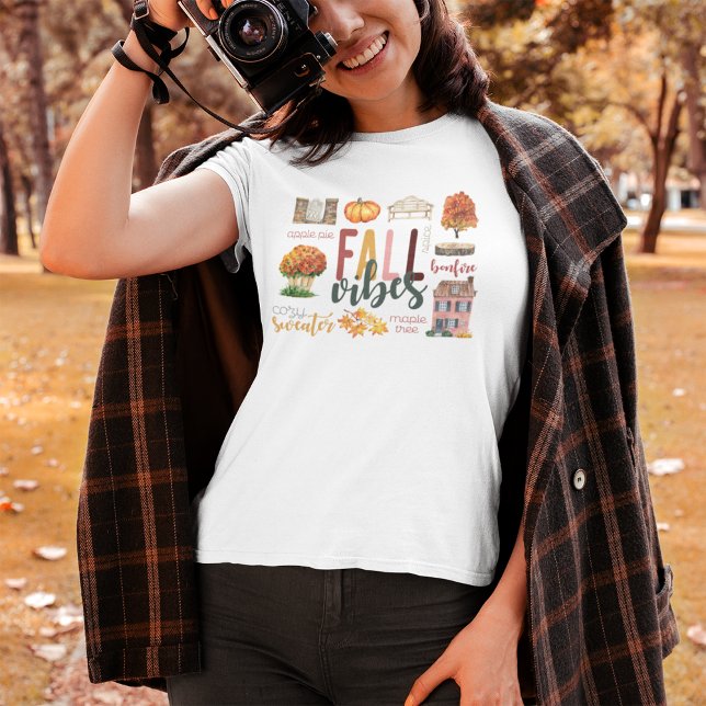 Fall Vibes Autumn Rustic Watercolor T-Shirt (Creator Uploaded)