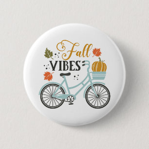 Fall Vibes By Bicycle 6 Cm Round Badge