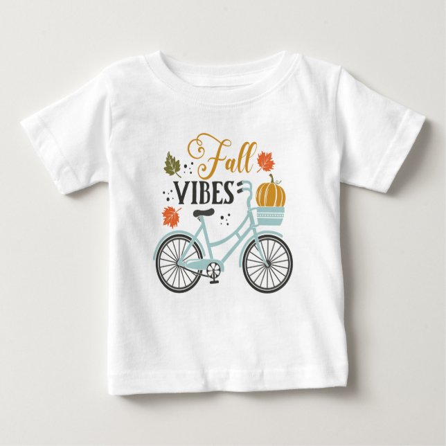 Fall Vibes By Bicycle Baby T-Shirt (Front)
