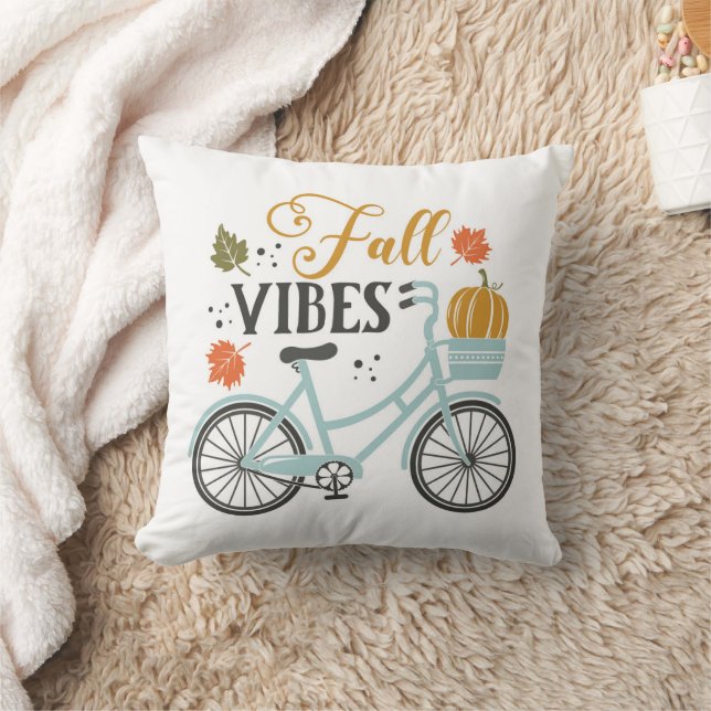 Fall Vibes By Bicycle Cushion (Blanket)