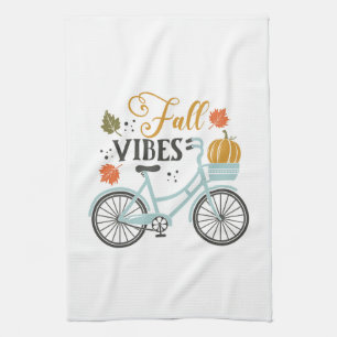 Fall Vibes By Bicycle Tea Towel