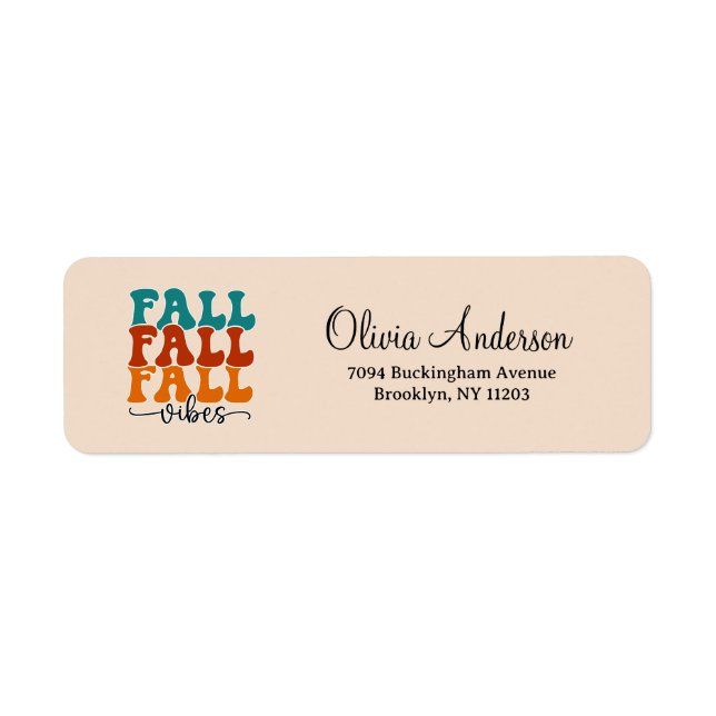 Fall Vibes Calligraphy Script Return Address  (Front)