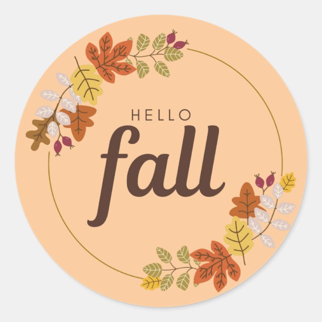 Fall Vibes Classic Round Sticker (Front)