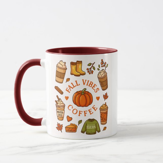 Fall Vibes Coffee Mug – Cosy Autumn Aesthetic  (Left)