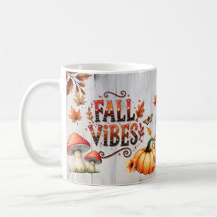 Fall Vibes Colourful pumpkins and leaves Coffee Mug