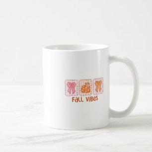 Fall Vibes Coquette Bow Pumpkin Thanksgiving Autum Coffee Mug