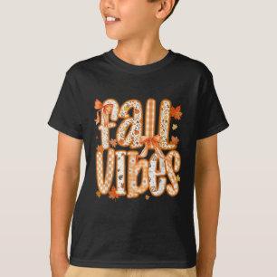 Fall Vibes Coquette Bow Vintage Thanksgiving Autum T-Shirt