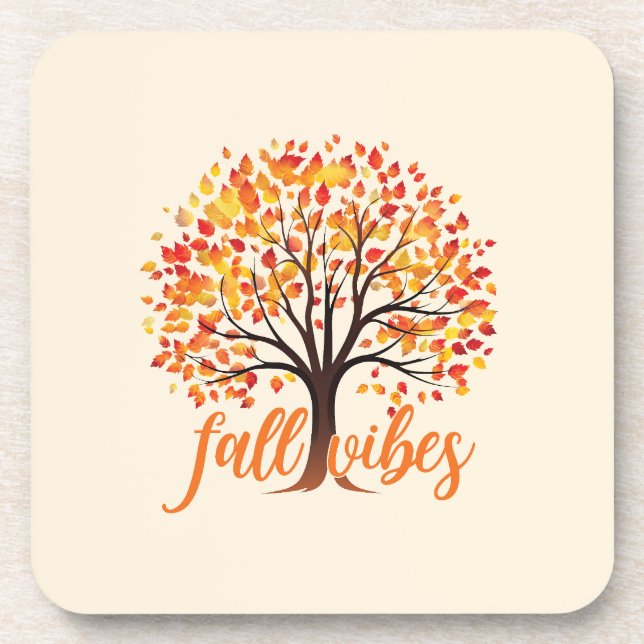 Fall Vibes – Cosy Fall Tree Coaster (Front)