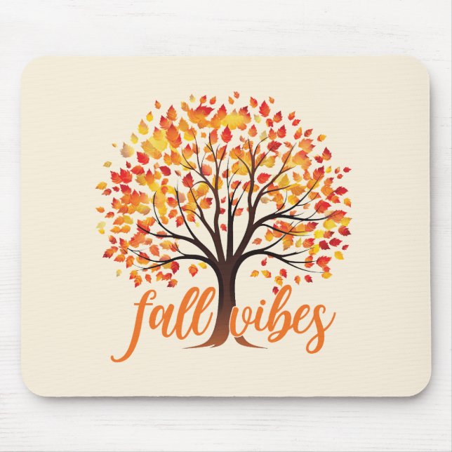 Fall Vibes – Cosy Fall Tree Mouse Pad (Front)