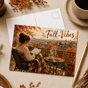 Fall Vibes Cosy Paris Balcony Postcard