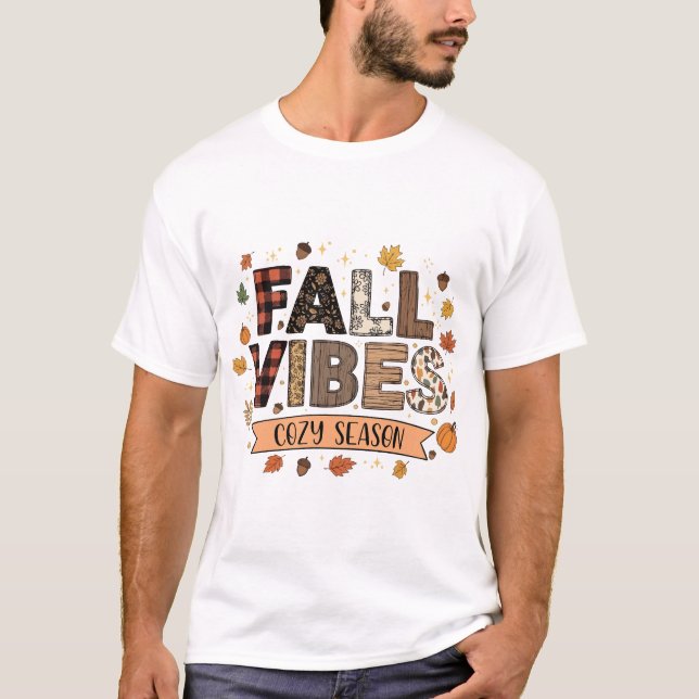 Fall Vibes Cosy Season Graphic T-Shirt (Front)