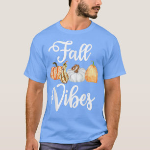 Fall vibes cute autumn pumpkin halloween thanksgiv T-Shirt