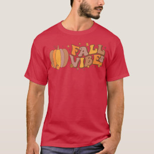 Fall Vibes Cute Pumpkin Groovy Pumpkin Spice Autum T-Shirt