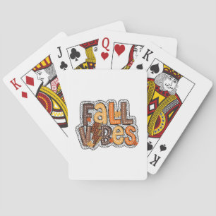 Fall Vibes Fall Leaves Pumpkin Spice Thanksgiving Playing Cards