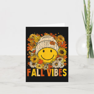 Fall Vibes Floral Thanksgiving Autumn Fall Leaves Card
