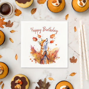 Fall vibes Fox - Birthday Napkin
