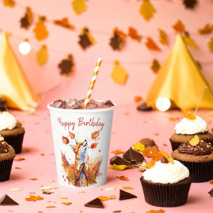 Fall vibes Fox - Birthday Paper Cups