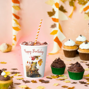 Fall vibes Frog - Birthday Paper Cups