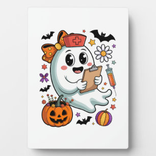 Fall Vibes Ghost Nurse Autumn Plaque
