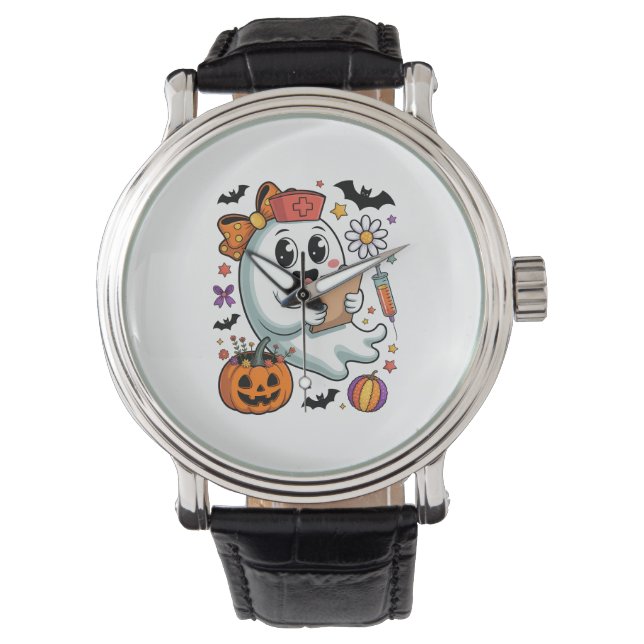 Fall Vibes Ghost Nurse Autumn Watch (Front)