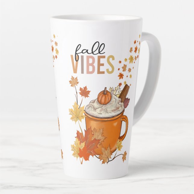 Fall Vibes  Latte Mug (Right Angle)