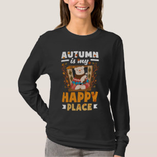 Fall Vibes Leaves and Pumpkin Art Autumn Lovers T-Shirt