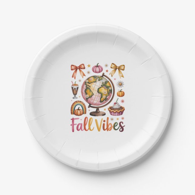 Fall Vibes Paper Plate (Front)