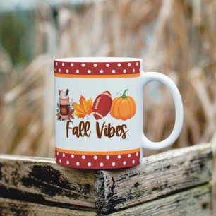 Fall Vibes Pumpkin Spice Football Coffee Mug