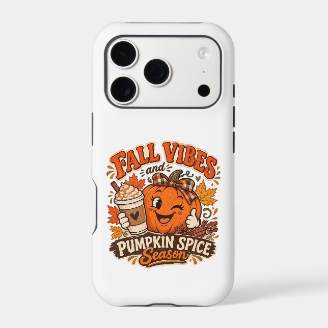 Fall Vibes & Pumpkin Spice Season iPhone Case (Back)