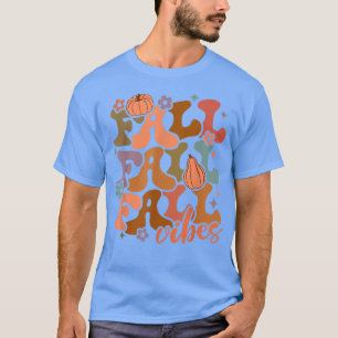 Fall Vibes Retro Groovy Pumpkin Spice Pumpkin Fall T-Shirt