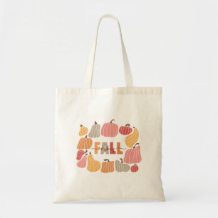 Fall Vibes Retro Pumpkins Colourful Autumn Tote Bag