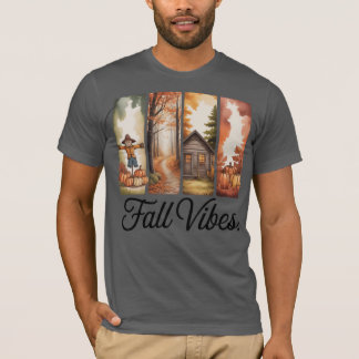 Fall Vibes Shirt – Cozy Autumn Cabin & Pumpkin