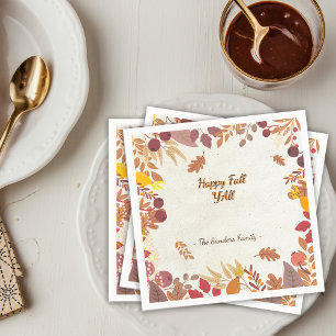 Fall Vibes Thanksgiving Dinner Party Customise Napkin