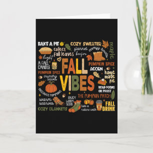 Fall Vibes Thanksgiving Halloween Family Matching Card
