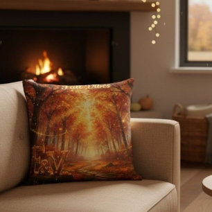 Fall Vibes Throw Pillow – Cozy Autumn Forest