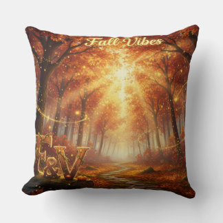 Fall Vibes Throw Pillow – Cozy Autumn Forest