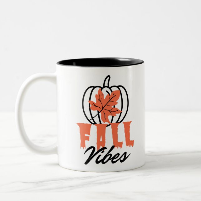 Fall Vibes Two-Tone Coffee Mug (Left)