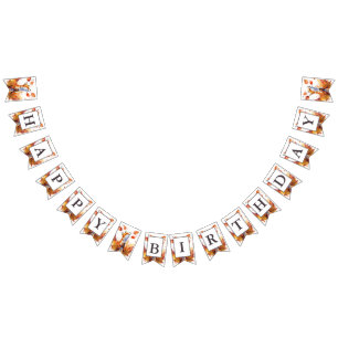 Fall Vibes Watercolor Fox - Birthday Bunting