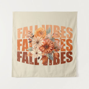 Fall vibes watercolor wildflowers leaves tapestry