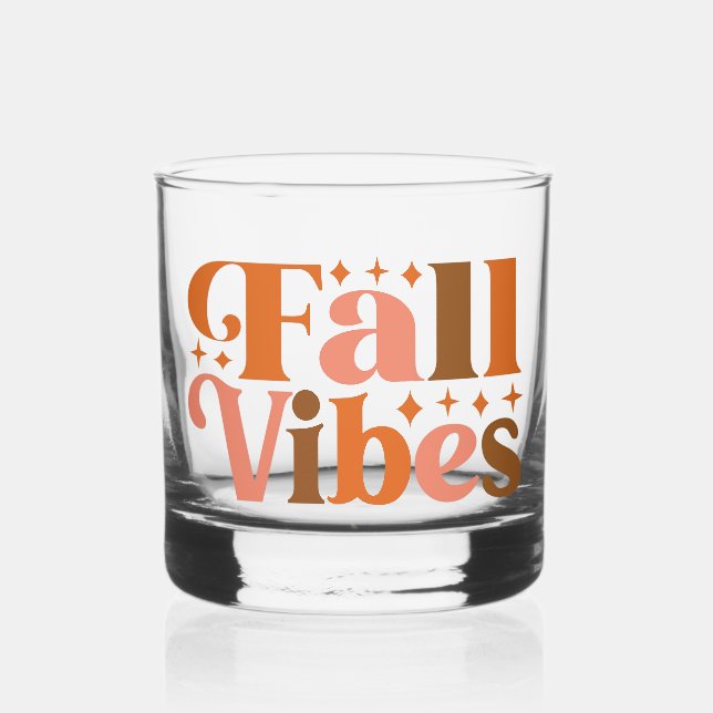 Fall Vibes Whiskey Glass (Front)