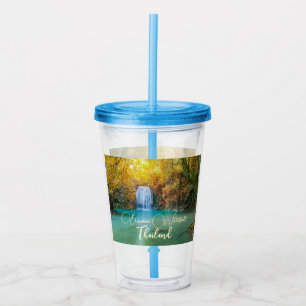 Fall View of Erawan Waterfall Thailand Acrylic Tumbler