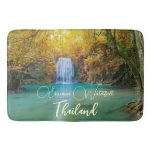 Fall View of Erawan Waterfall Thailand  Bath Mat