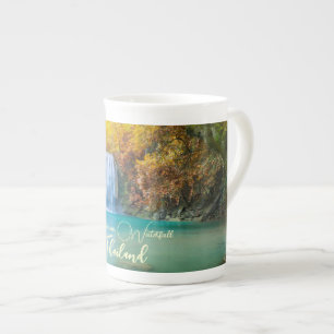 Fall View of Erawan Waterfall Thailand Bone China Mug