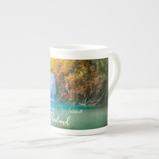 Fall View of Erawan Waterfall Thailand Bone China Mug