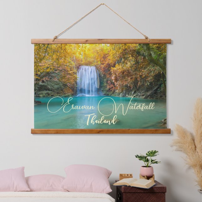 Fall View of Erawan Waterfall Thailand    Hanging Tapestry (Bedroom)
