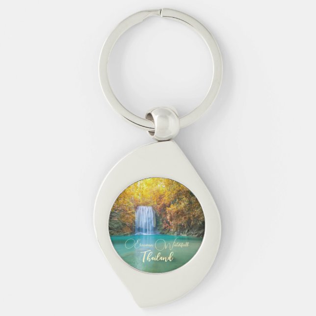 Fall View of Erawan Waterfall Thailand           Key Ring (Front)