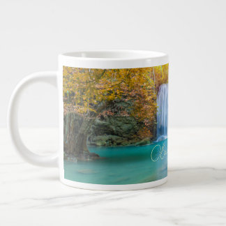 Fall View of Erawan Waterfall Thailand Large Coffee Mug