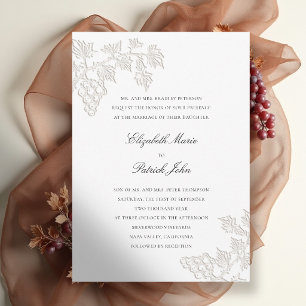 Fall Vineyard Modern Classic Winery Pearl Wedding Invitation